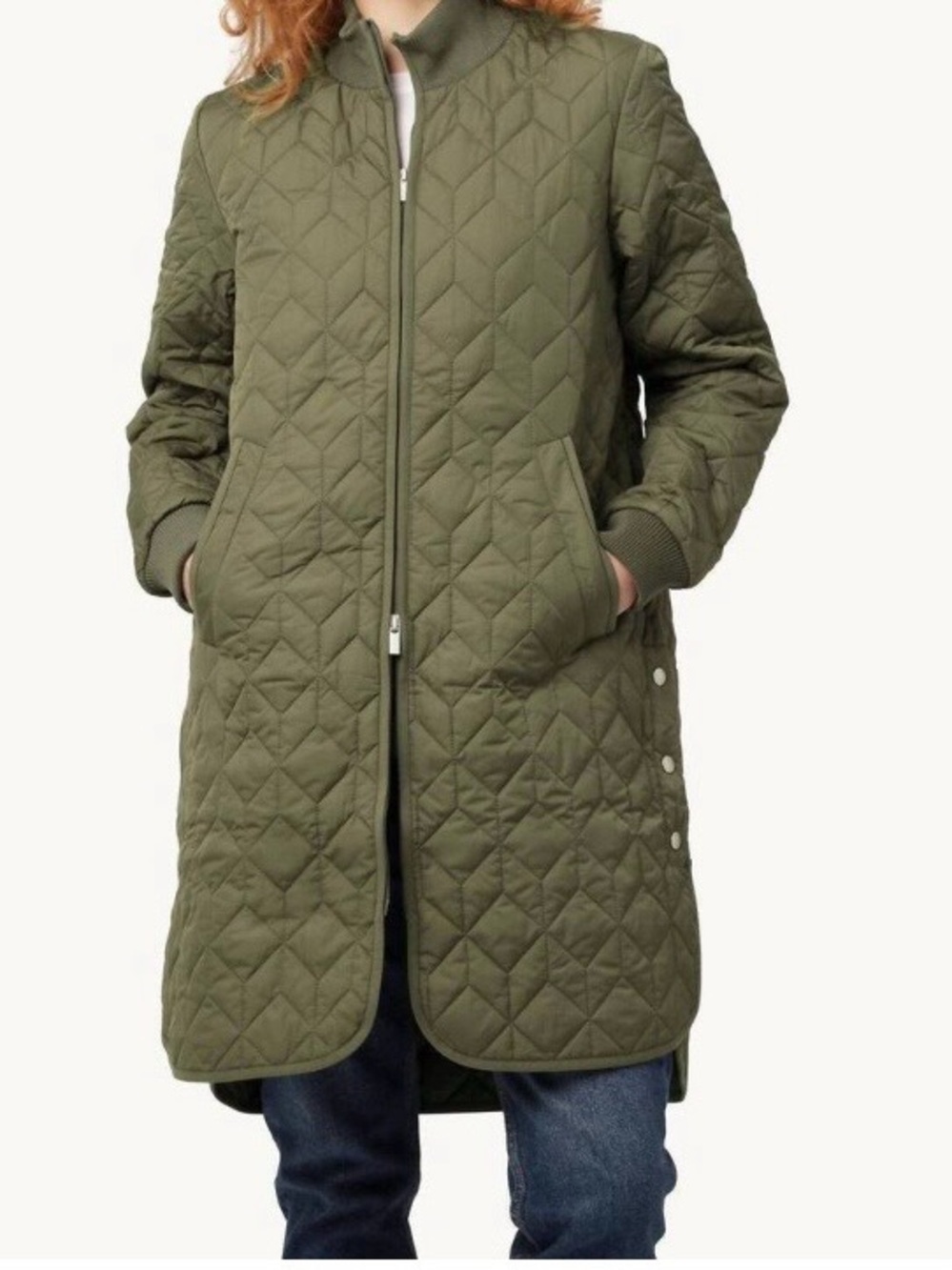 💚 Ilse Jacobsen Olive Quilted Long Puffer Coat 💚